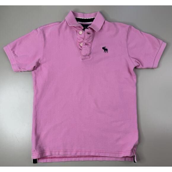 VTG Y2K Abercrombie & Fitch Women’s Polo M Pink Moose Preppy College Millennial - Picture 4 of 14
